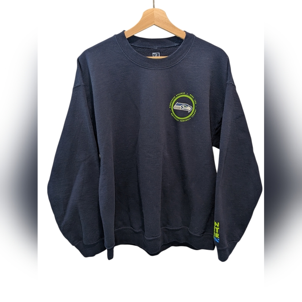 Seattle Seahawks Season Ticket Holder Sweatshirt L Navy Blue NFL Super Bowl LIX
